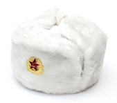 Genuine White Russian Ushanka Hat